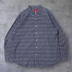 M*様 【US輸入】アメリカ古着メンズチェック柄長袖シャツBD仕様ネイビーUSA