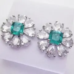 新品 cz デイジー ピアス ジルコニアのイミテーション ダイヤモンド お花