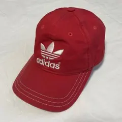 【極希少】adidas cap 赤 キャップ トレフォイルロゴ ヴィンテージ