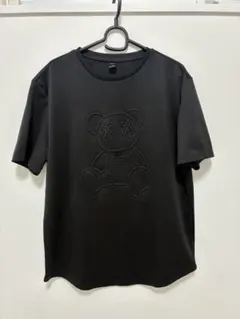 ベアエンボス加工 半袖Tシャツ ブラック