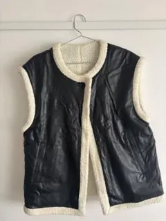 ￥11,000→￥1,800 レザー フリース コンビ ベスト