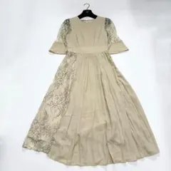 【美品✨】ニアナ　ワンピース　パーティードレス　プリーツ　レース　M