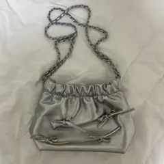 銀色絲帶肩背包