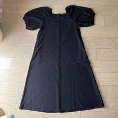 GLACIER パフスリーブ ロングワンピース ブラック L