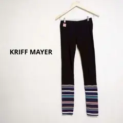 KRIFF MAYER クリフメイヤー ボーダーデザイン レギンス 黒 M
