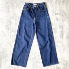 AZUL BY MOUSSY｜ハイウエストワイドデニム｜濃紺｜W26｜マウジー