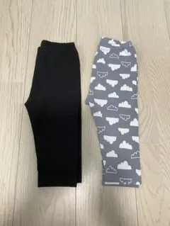UNIQLOストレッチパンツ・レギンス2点セット 黒・雲柄