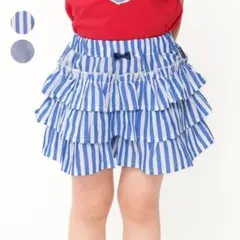 moujonjon ストライプ無地3分丈フリルショートパンツ　m45100