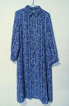総柄　古着　レトロ　シャツワンピース