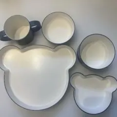 tak. クマ型 キッズ　食器　セット　ブルー
