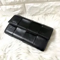 美品✨RFID ボッテガヴェネタ カセット ラウンドファスナー 長財布 黒