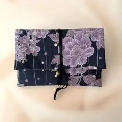 御朱印帳ケース/華の舞/紫系/大判サイズ2冊/ハンドメイド