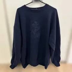 ミッキーマウス刺繍 ネイビー トレーナー