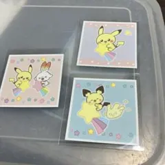ポケピース　ピカチュウ　ヒバニー　ピチュー　マホミル　シール　ウエハース
