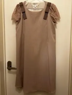 マタニティ ワンピース 結婚式 ピンクベージュ