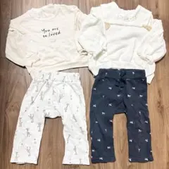 コトリ90cm 長袖トレーナー　ズボン　バースデイ少し汚れ　木馬　韓国子供服