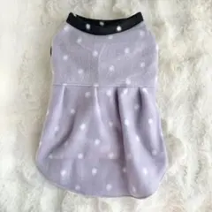 犬服 Lサイズ フリース ドットワンピース 犬服ハンドメイド ペット服