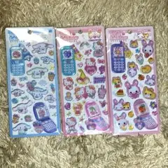 【新品未開封】平成はっぴーフォン　シール　キティ　シナモンロール　らびちゃん