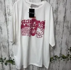 セシルマクビーキティコラボTシャツ　半袖Tシャツ　ビッグサイズ　大きいサイズ　白