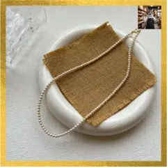 華奢　パール風チョーカーネックレス　上品　可愛い