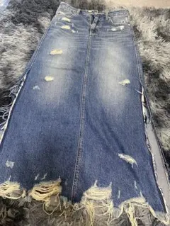 GYDA ダメージデニムロングスカート