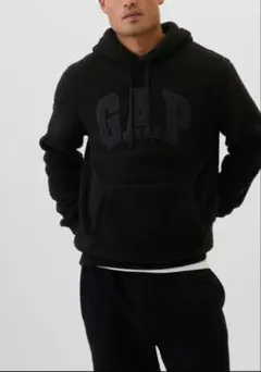 GAPロゴ ボアパーカー♡M ♡ブラック♡男女兼用