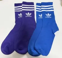adidas ソックス　紫　青　2足セット