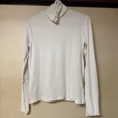 GU ホワイト ハイネック 長袖Tシャツ M