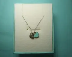 ティファニー / ブルーダブルハートタグペンダント シルバー（ミニ）