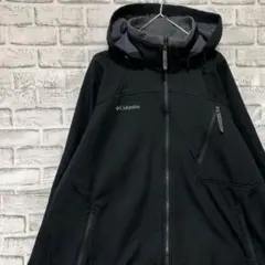 コロンビア　ソフトシェルジャケット！ブラックXL ロゴ刺繍アウトドア1112