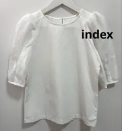 【新品】index パフスリーブ 半袖 ブラウス ホワイト M オフィスのサムネイル