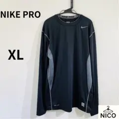 NIKE PRO ナイキプロ 長袖 トレーニングウェア XL 黒 背面デザイン