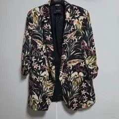 ZARA BASIC 花柄 テーラードジャケット ボタニカル