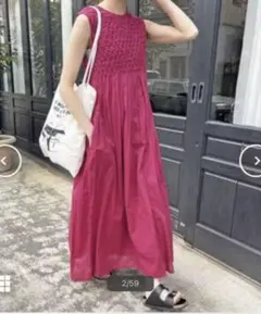 23ss】Spick&Span スモッキングギャザーワンピース Aライン 36 - メルカリ
