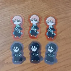 BLEACH 黒崎一護 朽木ルキア デフォルメステッカー 6枚セット