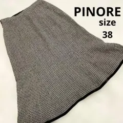 美品 PINORE ピノーレ 総柄 ウール フレアスカート