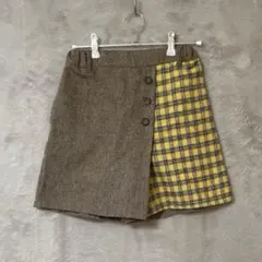 ikka♡キッズ 巻スカート風ショートパンツ チェック ガールズ 女児 150