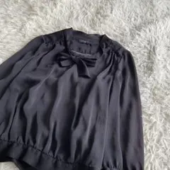 【美品】UNITEDARROWS ユナイテッドアローズ　リボンブラウス　ブラック