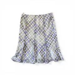 【美品】ピンキー＆ダイアン 総柄フレアスカート パープル 38 Mサイズ