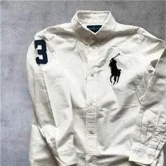 ラルフローレン　白長袖シャツ　7歳（130cm ）ビックポニー