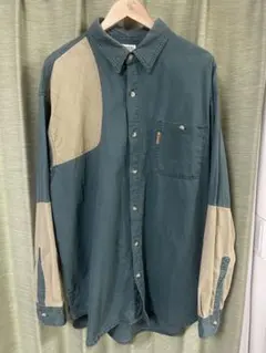 Columbia コロンビア 旧タグ 長袖シャツ 2XL グリーン ベージュ