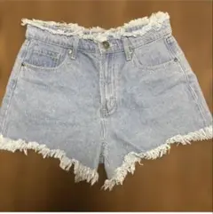 GORGE ライトブルー フリンジショートパンツ