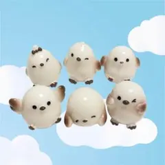 シマエナガ フィギュア 樹脂 ミニ置物 6種セット ミニチュア 雑貨 置物のサムネイル
