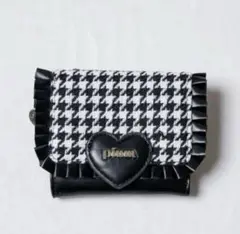 【美品】pium ピウム 千鳥柄ハートフリルミニウォレット 財布