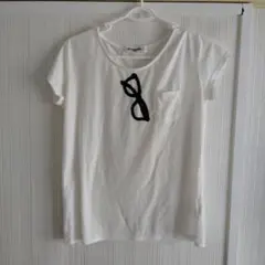 Emsexcite 眼鏡刺繍 ホワイトTシャツとハッシュピンクTシャツセットのサムネイル