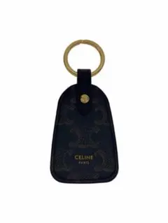 希少】CELINE トリオンフレザー キーリング ゴールド金具 旧デザイン