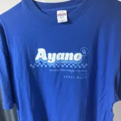 Ayano プリントTシャツ ブルー XL