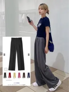 【GRL】センタープレスストレートパンツ[ai07]