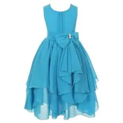 100cm❤新品 子供ドレスキッズドレス結婚式フォーマル キッズドレスブルー