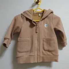 ベージュ フード付きトレーナー 95cm以下